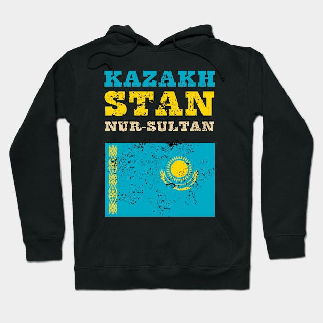 Flag of Kazakhstan Hoodie by KewaleeTee